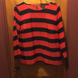 JCrew Striped boat neck blouse